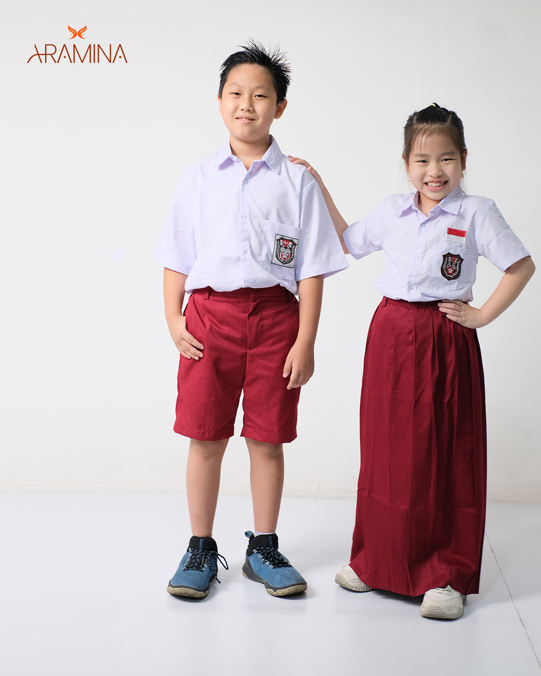 Baju Seragam Lengan Pendek bahan oxford by Aramina Garment